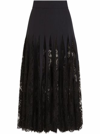 Dolce & Gabbana Gonna midi DNA con pizzo chantilly - Nero