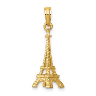 Diamond2Deal 10k Yellow Gold Solid Polished 3-D Eiffel Tower Charm