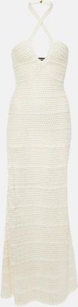 Tom Ford Halterneck crochet maxi dress