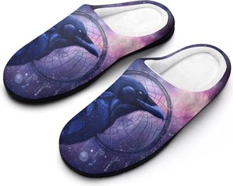 Generic Raven Womens Cotton Slipper Comfortable Cozy Plush Slippers Anti-Skid Indoor House Closed Toe Shoes