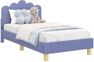 vidaXL Cama Para Ni&ntilde;os Con Cabecero Azul Jeans 80 X 160 Cm Tela Vidaxl