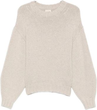 Khaite Trui met ronde hals van grof gebreide kasjmier - Dames - Cashmere truien - Beige - S - Kasjmier - Truien & Vesten