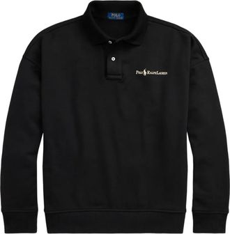 Polo Ralph Lauren Felpa in pile con colletto polo - Nero
