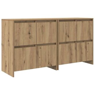 Berkfield Home Sideboard 2 pcs Artisan oak 70 x 41 x 75 cm Engineered wood in Brown