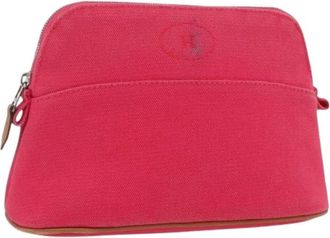 Herm&egrave;s Pre-owned Vintage Canvas Pouch - Dames - Vintage Clutch - Rood - ONE Size - Leer - Vintage
