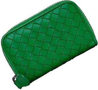 Bottega Veneta Green Intrecciato Coin Purse/Coin Case (Pre-Owned)