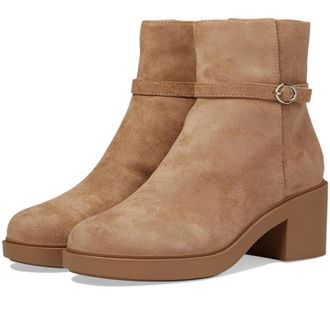 Anne Klein Womens Anne Klein Fenix Boots Brown Side Zipper Block Heel Ankle Bootie ZAP1889
