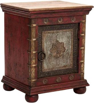 Wanderlust Deco Mesita de noche de madera 50 x 40 x 59h cm