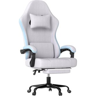 Levede Levede Office Desk Chair Fabric Gaming Recliner Adjustable Height Swivel Grey