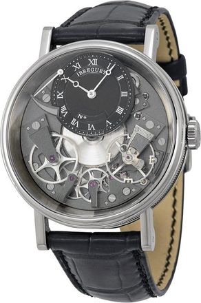 Breguet Pre-owned Breguet Tradition Black and Grey Skeleton Dial Mens Watch 7057BB/G9/9W6