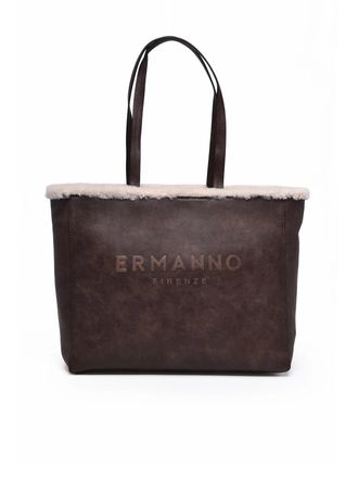 Ermanno Scervino Vanessa Shoulder Bag with Chic Shearling Trim