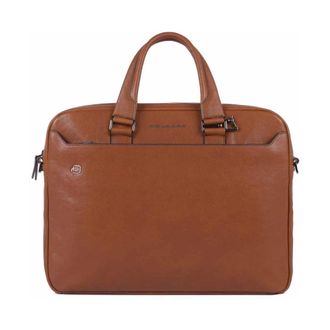 Piquadro Laptop bag 15-6 with two dividers - Heren - Laptoptassen - Bruin - ONE Size - Tassen