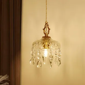 OEM L&aacute;mpara De Ara&ntilde;a De Cristal Y Cobre Macizo, Luminaria Retro Para Pasillo, Porche, Balc&oacute;n, Ulisem