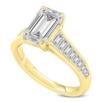 LuvMyJewelry Eris 14K Gold Emerald Lab Grown Diamond Engagement Ring - 3.2 Ct in 14K Yellow Gold at Nordstrom, Size 7