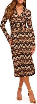 Ramy Brook Lydia Wavy Stripe Long Sleeve Sweater Shirtdress in Black Multi at Nordstrom Rack, Size Xx-Small
