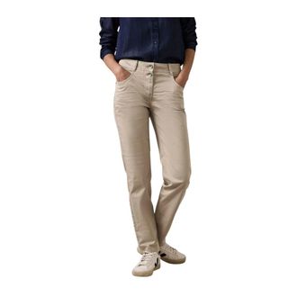 Cecil Dames, Broeken, Beige, Maat: W34 L30