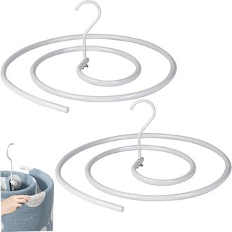 OEM Juego De 2 Perchas Redondas En Espiral, Que Ahorran Espacio, Para Techo, Con Tensores Y Perchas De Hierro Grueso Desmontables, Para Ropa De Cama, Toal