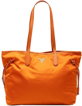 Prada Pre-owned Prada Saffiano Trimmed Tessuto Open Convertible Tote 0IUKR5ZZBELMUS6T