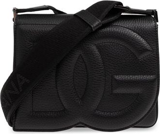 Dolce & Gabbana Medium DG Logo Tas schoudertas - Heren - Schoudertassen - Zwart - ONE Size - Leer - Tassen