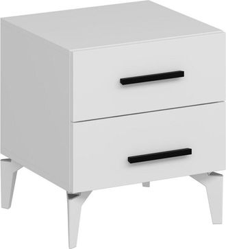 Dmora Mesita De Noche Gaspra, 2 Cajones, 47x50x56h Cm Blanca