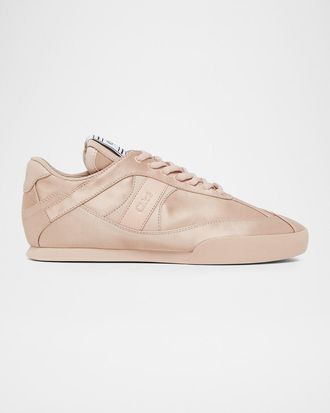 Chlo&eacute; Kick Low-Top Satin Sneakers