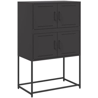 vidaXL Aparador De Acero Negro 68,5x38,5x107 Cm Vidaxl