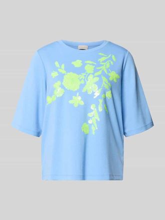 Milano Milano Italy T-Shirt aus Viskose-Mix mit Paillettenbesatz in Hellblau, Gr&ouml;&szlig;e XXL