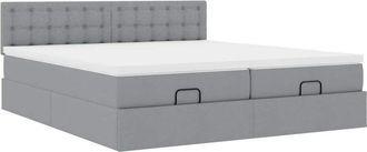 vidaXL Estructura De Cama Otomana Colchones Tela Gris Claro 160x200cm Vidaxl
