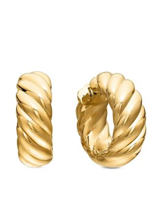 David Yurman 18kt geelgouden Sculpted Cable oorringen (25mm)