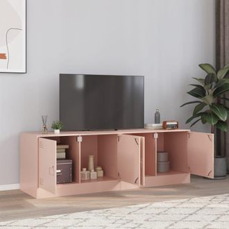 Berkfield Home TV Cabinets 2 pcs Pink 67x39x44 cm Steel | Size: 67 x 39 x 44 cm