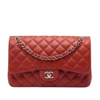 Chanel Pre-owned Vintage Quilted Caviar Leather Shoulder Bag - unisex - Chanel Vintage - Vintage Shoulder Bags - Red - ONE SIZE - Pre-owned