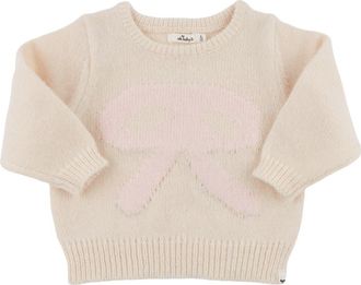 Oh Baby! Bow Crew Neck Sweater- Infant in Cream at Nordstrom, Size 18-24M
