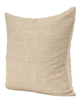 Mercana Jeren Checker Textured Cotton-Linen Decorative Pillow