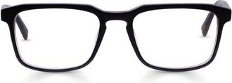 Eyebobs Seymour 52mm Rectangular Reading Glasses in Black With Silver at Nordstrom, Size +2.00