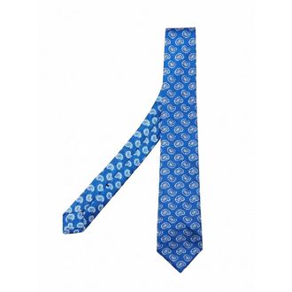 Kiton Accessoires, Heren, Blauw, ONE Size, Leer, Zevenvoudige Zijden Stropdas
