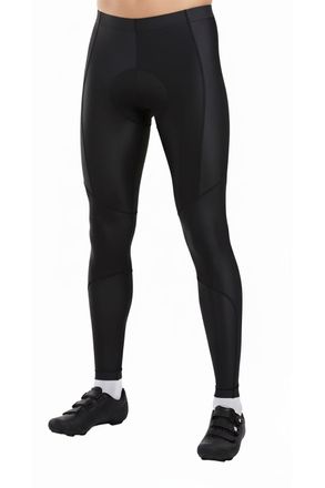 AM BLOC Mens Cycling Tights - Padded, Stretchable, Breathable Full Length Leggings, Colour Black