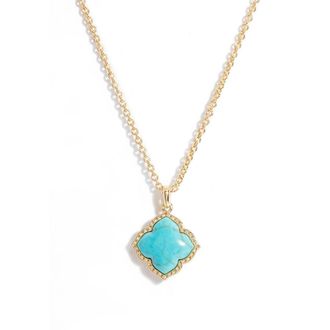 Kendra Scott Mallory Pendant Necklace in Gold Variegated Turq at Nordstrom Rack
