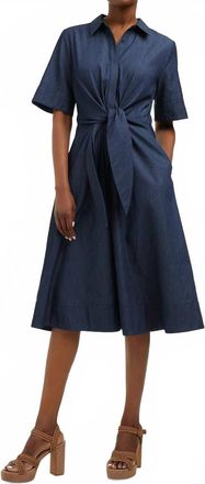 Draper James Riley Midi Shirtdress In Dark Wash