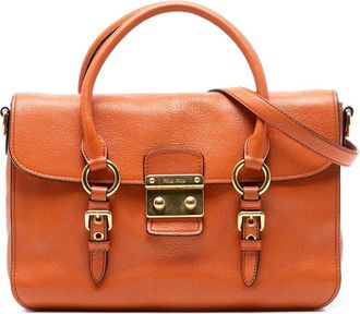 Miu Miu 2010-2025 Goatskin Madras Flap satchel - Oranje