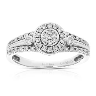 Vir Jewels 1/5 cttw Lab Grown Diamond Engagement Ring in Sterling Silver For Women