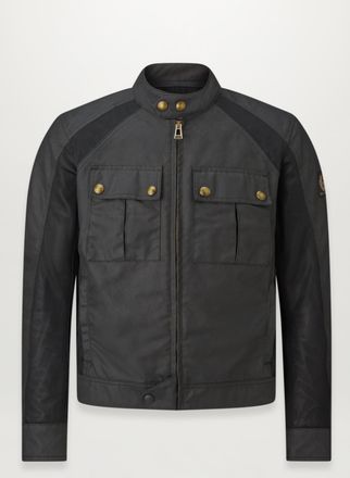 Belstaff Temple Motorcycle Jacket Mens Waxed Cotton Black Size 2XL
