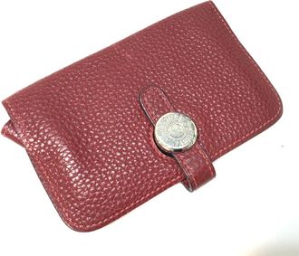 Herm&egrave;s Dogon Red Color Rouge H Togo Leather Coin Purse/Coin Case (Pre-Owned)