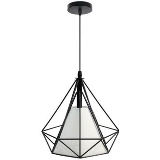 Trade Shop Trade Shop Traesio - Trade Shop - Lampadario Diamante Da Soffitto Sospeso Pendente Moderno Plafoniera E27 B20 - Negro