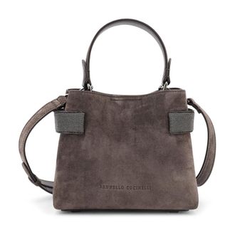 Brunello Cucinelli Essence Small Top-Handle Bag - female - Brunello Cucinelli - Mini Bags - Brown - ONE SIZE - Bags