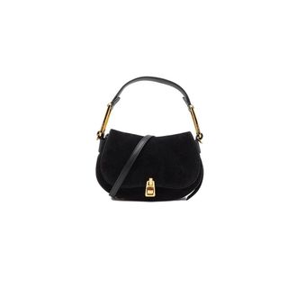 Coccinelle Handbag Suede Leather/Grained Leather - female - Coccinelle - Handbags - Black - ONE SIZE - Bags