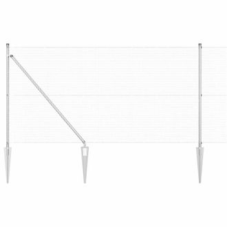 Berkfield Home Fence Post Set 10 x 1 m Set of 2 Galvanised Steel 10 x 1 meters in Silver