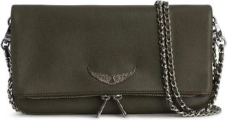 Zadig&Voltaire Groene Leren Rock Clutch Tas - Dames - Schoudertassen - Groen - ONE Size - Leer - Tassen