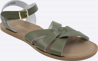 Salt-Water Womens Adult To Infant Original Flat Sandals In Olive