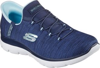 Skechers Womens Hands Free Slip-ins Summits-Everyday Set Sneaker, Nvaq=Navy/Aqua, 12 UK Wide
