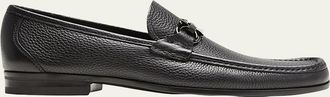Ferragamo Mens Grandioso Grained Calfskin Gancini Loafer